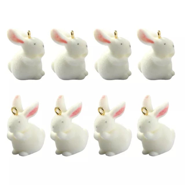 8 Pcs Bunny Pendants Charms Rabbit Bracelet Resin Accessories