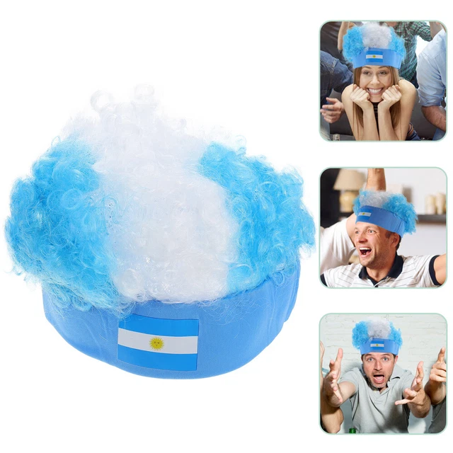 Novedad Peluca Adorno Fútbol Juego Fiesta Fanático Peluca Resistente al desgaste Payaso Color de cabello