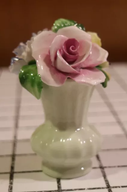 Vintage Radnor Handmade Bone China From England Flower Vase Figurine 3" tall
