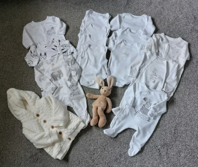 Pacchetto vestiti BAMBINO neonato &0-3 mesi unisex, tute, gilet, cardi, conforto