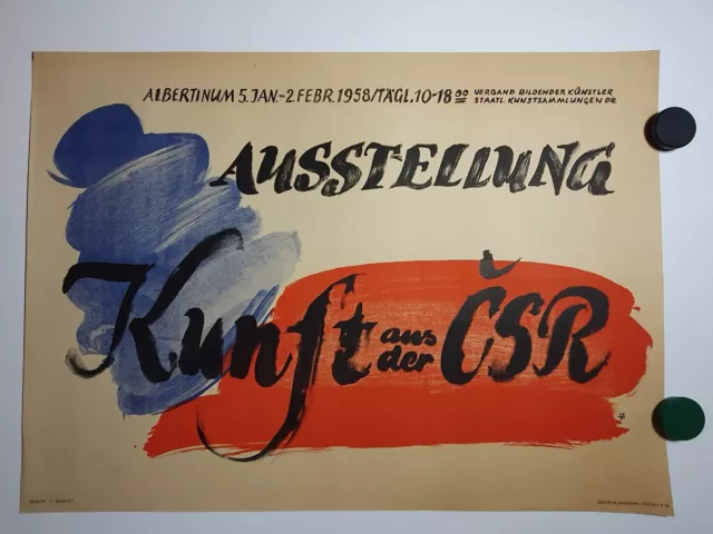 Plakat Ausstellung Kunst aus der ČSR Leß Dresden Albertinum 1958 Original DDR