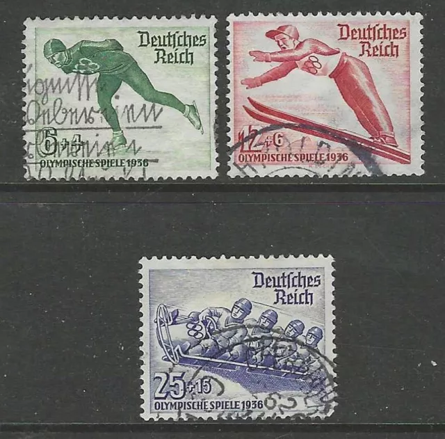 Germany 1935 Third Reich - Winter Olympics Set- Sg597-599 - Good Used