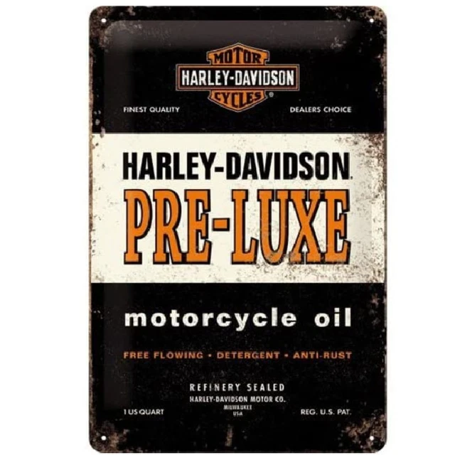 Plaque émaillée en métal, bombée et relief Harley Davidson 40 x 30