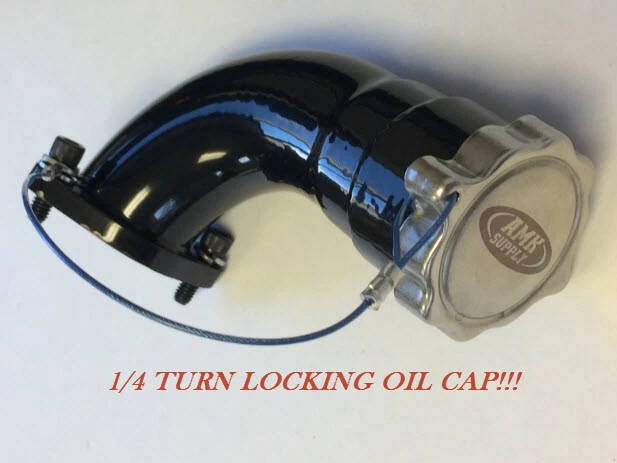 Cat Oil Fill tube and Cap - powder coated black