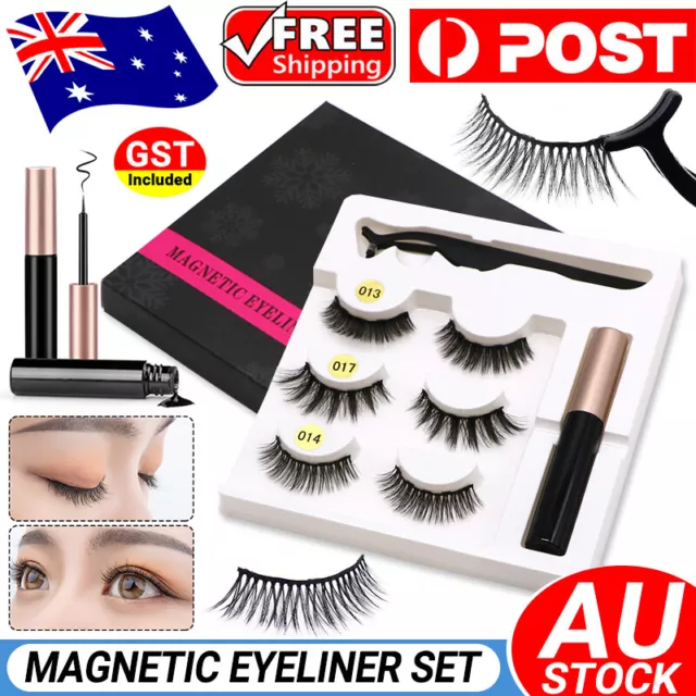 Magnetic False Eyelashes Natural Eye Lashes Extension Liquid Eyeliner Tweezer
