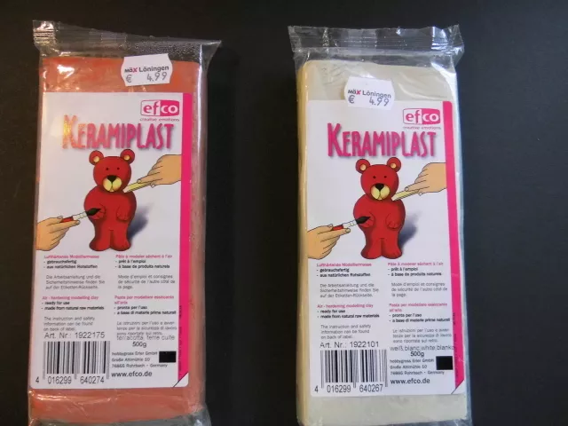 Modelliermasse. Keramiplast, lufttrocknend, ungiftig. 500 g. terracotta. Efco