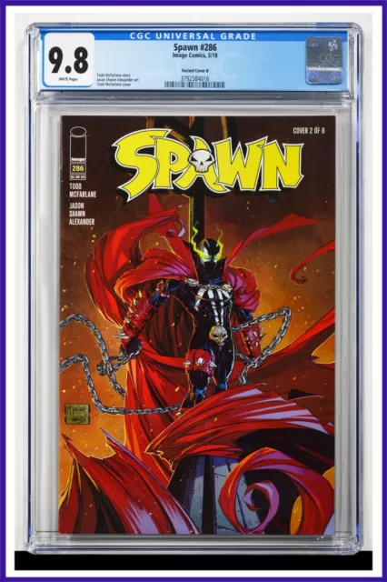 Spawn #286 CGC Graded 9.8 Image May 2018 Variant Cover B White Pages Comic Book.