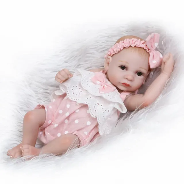 10" Mini Reborn Doll Realistic Full Body Silicone Vinyl Girl Toddler Waterproof