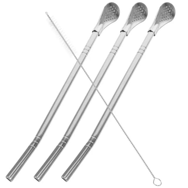 Stainless Steel Stirring Spoon Straw Set for Coffee, Tea, and Cocktails-FI
