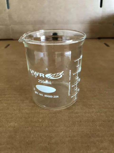 VWR, 250 ml Low Form Graduated Glass Beaker Free Shipping!