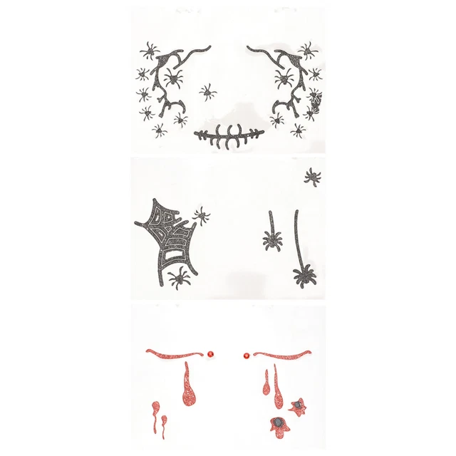 3 pegatinas de maquillaje de Halloween para fiesta de Halloween entrega accesorios de Halloween