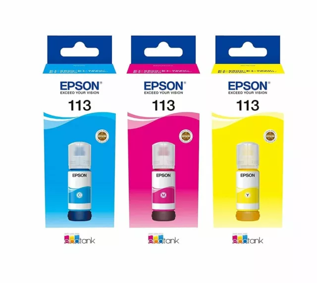 Original Epson 113, TriplePack EcoTank Ink Bottle, ET-5150 ET-5170 ET-5800 T06B5