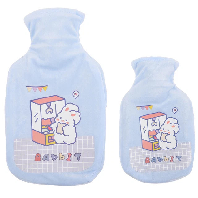 2 Pcs Hot Water Bottles Belly Warmer Hand Warmer Rabbits Cartoon