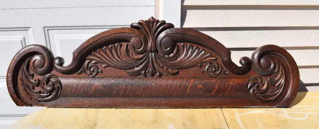 VICTORIAN Carved Wood Figural ARCHITECTURAL Salvage Crown PEDIMENT CORNICE