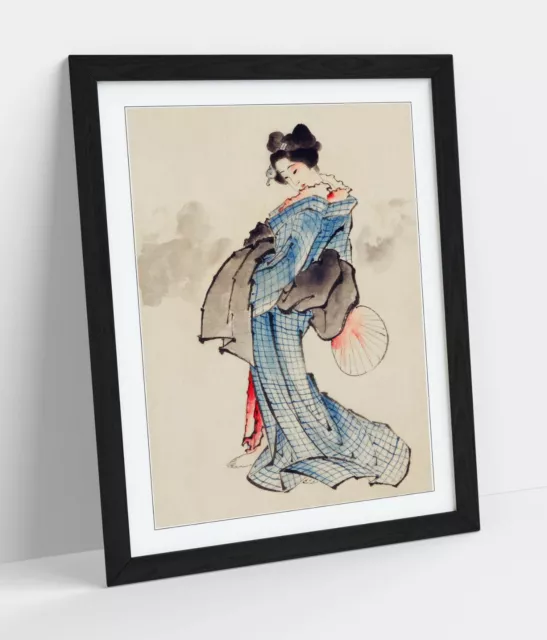 Hokusai, Beautiful Geisha -Framed Art Poster Painting Print- Japanese Art