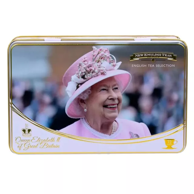 New English Tea Queen Elizabeth ii Tea Tin With 72 Teabag Selection Best Gift