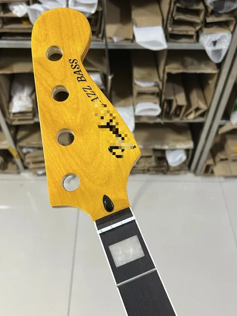 4 String Bass Guitar Neck - 34 Inch Scale, Maple With Rosewood Fingerboard, 20 Frets