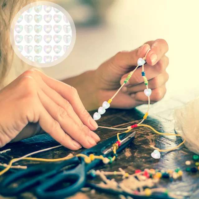 Heart Shaped Symphony Beads Bracelet Making Kit for Girls Loose DIY