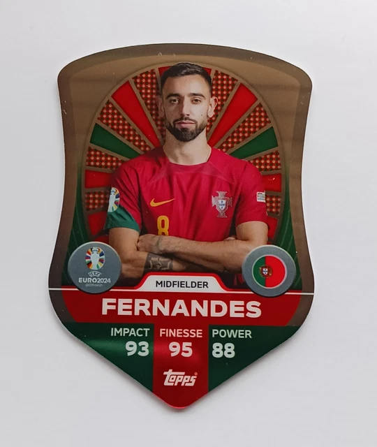 TOPPS MATCH ATTAX UEFA Euro 2024 Bruno Fernandes Portugal Chrome Shield