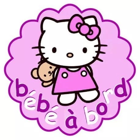 Autocollant Sticker Bébé à Bord Hello Kitty logo 2