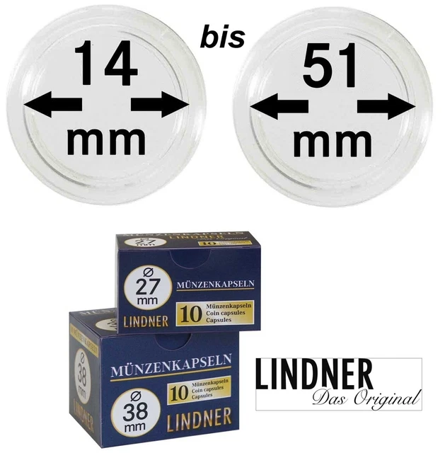 LINDNER Münzkapseln Innen-Ø 24 Mm, 100 Stück – Für 1 DM, 5 Österreichische Schilling