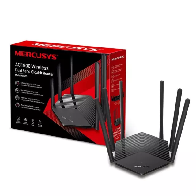 MERCUSYS AC1900 Wireless MU-MIMO+ Dual Band Gigabit Router, Wi-Fi Speed Up to 13