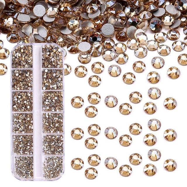 3600 StüCke Strass 6 GrößEn Flatback Runde Glas Kristall Strass Glas Steine L5Z1