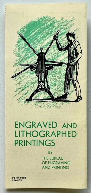 1970 Bureau of Engraving Printing Engraved Lithographed Prints Vintage Brochure