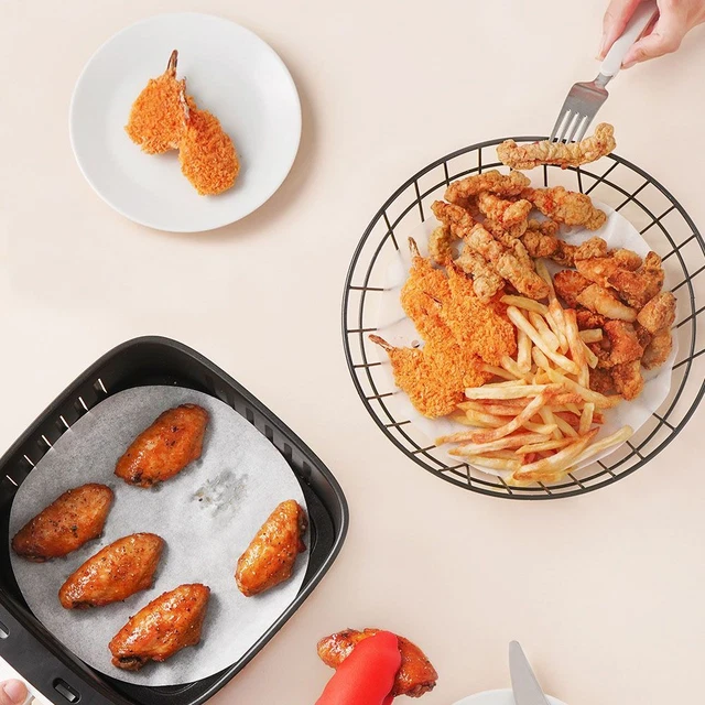 100 Fodere Per Friggitrice Ad Aria Mini 2-3qt - Carta Da Forno Antiaderente, USA E Getta, Adatte Per Cosori E Instant Vortex Mini, 15,5cm
