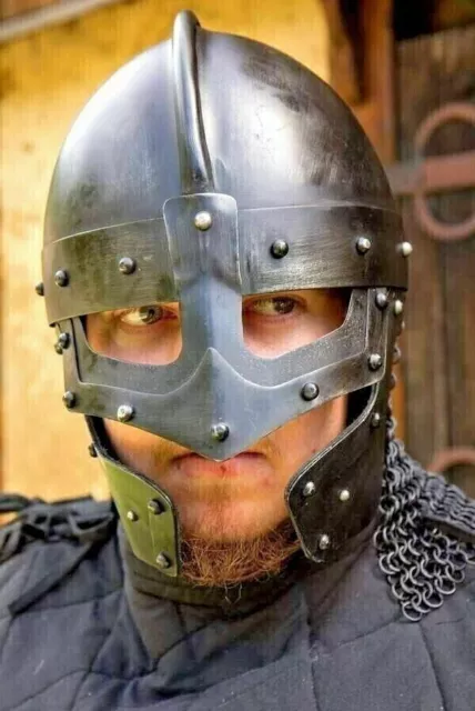 Helmet Viking Medieval Chainmail Steel Norman Knight Chain Mail Armor Vendel.