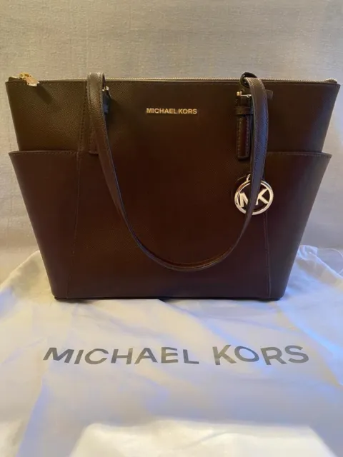 Michael Kors Jet Set Burgundy Leather Medium Shoulder Tote Bag RRP £245