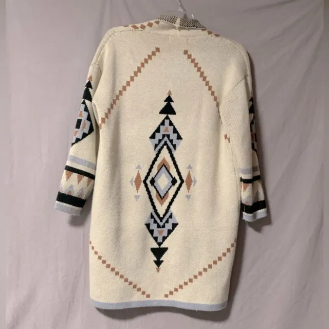 Blue B Collection Cardigan Size Small Cream Southwest Aztec Granny Core Boho