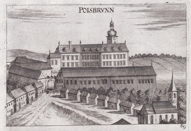 Poysbrunn Poysdorf Mistelbach Austria Incisione Engraving Vischer 1672