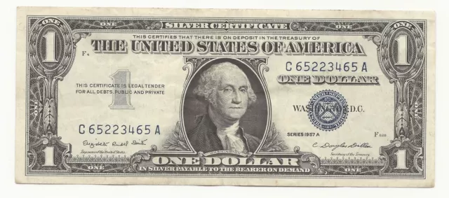 AU/CU 1957-A $1 Dollar Bill Silver Certificate Note FREE SHIPPING