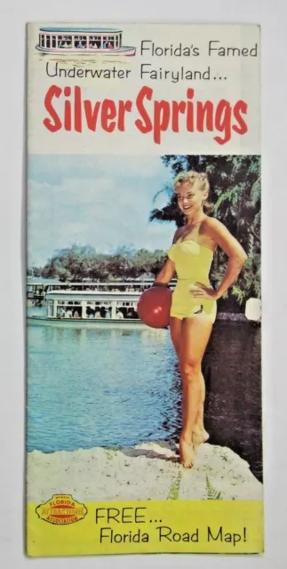 Silver Springs Florida vintage Brochure and Road Map 1959