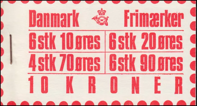 Dänemark Markenheftchen 10 Kr Freimarken 1975 Biene mit 571+570+556+328, **