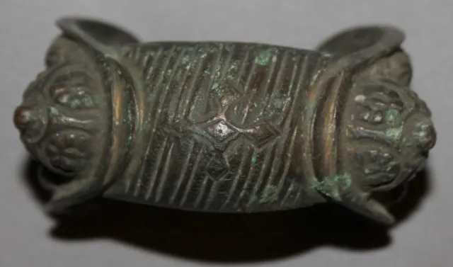 Antique Handcrafted Greek Orthodox Folk Crusader Bronze Fertility Bracelet 3