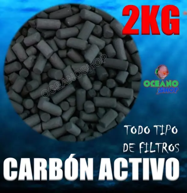 2Kg Carbon Activo Acuario Filtro Mochila Exterior Interior Interno Activado