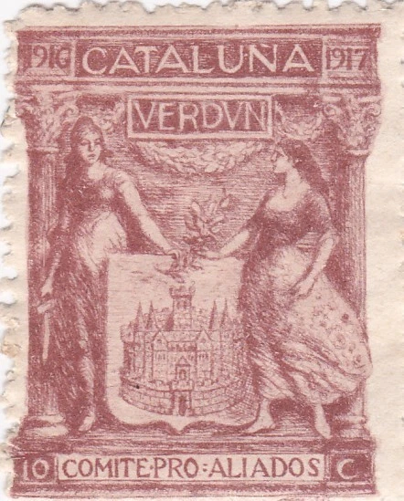 Ancienne Vignette Timbre - Espagne -Verdun -1917