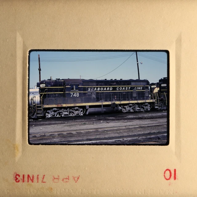 Vtg 1971 Train Slide 748 Seaboard Coast Line Engine X3F011 2