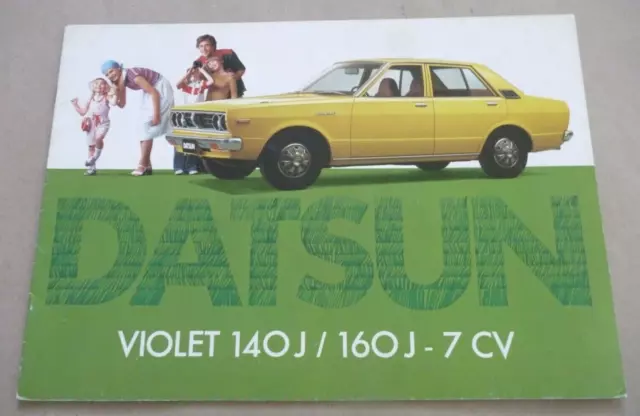 1970's DATSUN VIOLET 140J 160J Catalogue Brochure Folder Prospekt Dépliant FR