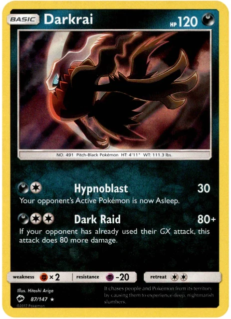 Pokemon Sun & Moon Burning Shadows Darkrai 87/147 Rare Holo