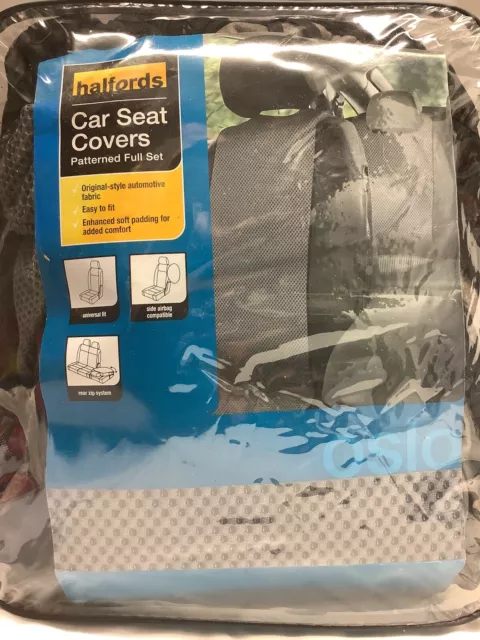HALFORDS FULL SET Grey Car Seat Covers 14.95 PicClick UK