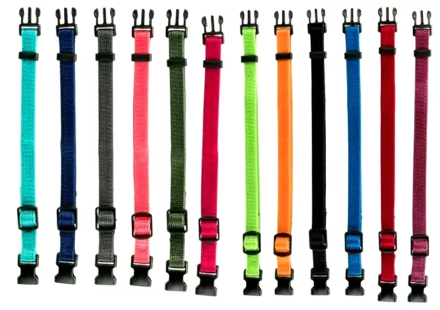 Whelping puppy collars dog soft collar ID bands 6-12 mix colours fabric whelp