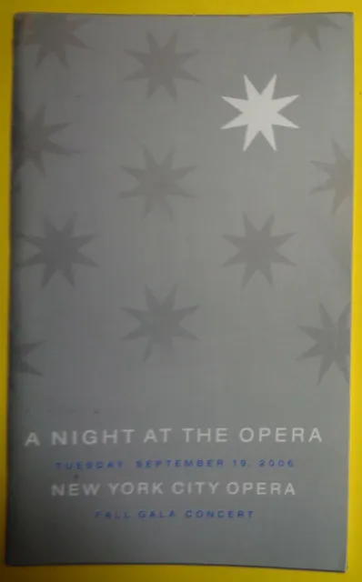 Una Notte Al Opera - 2006 - New York Città Opera Fall Gala Concerto - Playbill