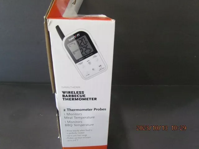IVATION Wireless Barbecue Thermometer (2) Probes Meat & Barbecue NIB Black Unit 2