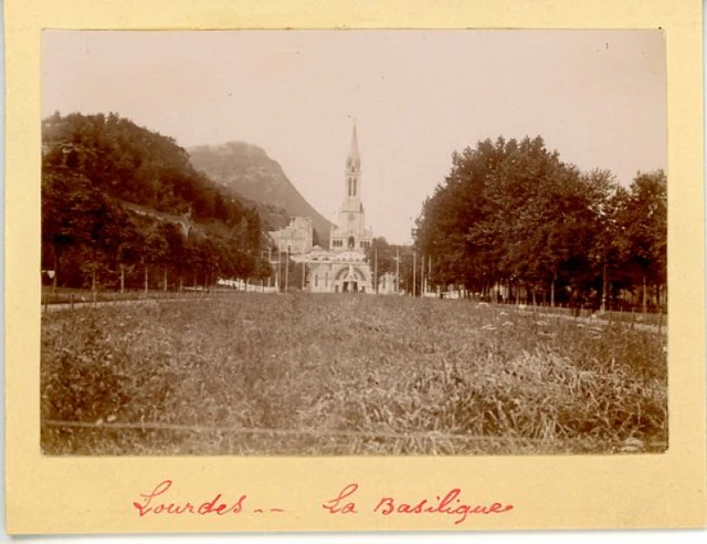Tirage Vintage Citrate De La Basilique De Lourdes - Circa 1900 - Format 6x8 Cm