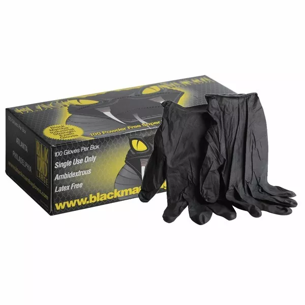 Gants nitrile jetable BLACK MAMBA noir M T7/8 (X 100) - DIFF