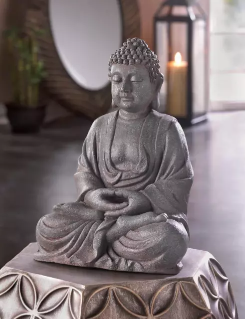 large 12" outdoor Thai BUDDHA Zen Meditation garden peace sitting statue Hindu