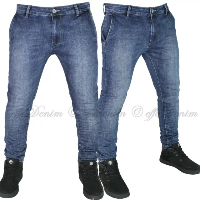 Jeans Uomo elasticizzato Tasca America Denim Pantaloni slim nuovo 991